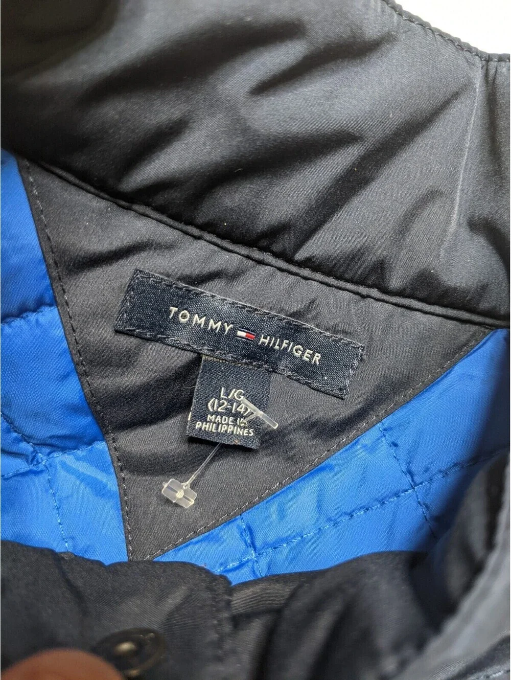 Tommy Hilfiger Youth Boys Kids Large 12/14 Blue Quilted Puffer Vest Jacket Winte